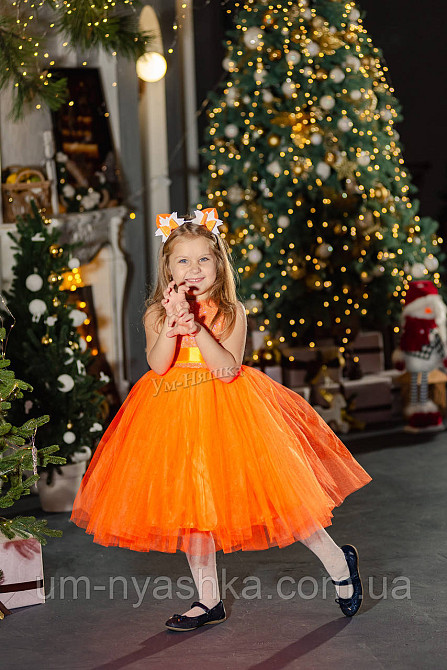 Оранжевое нарядное платье на девочку Королева Осени Лисичка Белочка Листик Апельсинка Кривой Рог - изображение 2