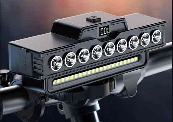 Велосипедная фара 9 LED, ходовые огни, сигнал с пультом Одесса