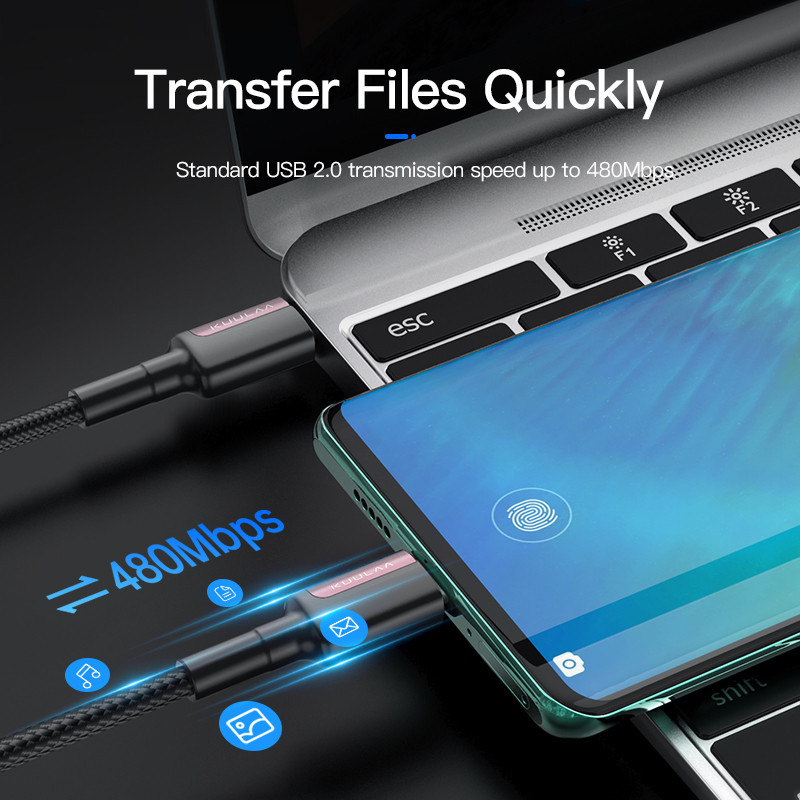 Кабель USB Type-C 1м Pavareal Q28 60Вт в оплетці Київ - фото 9