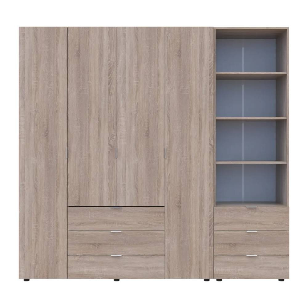 Шкаф для одежды Doros Гелар Дуб сонома 4ДСП с пеналом 215х49.5х203.4 (DRS-011929) Львов - изображение 5