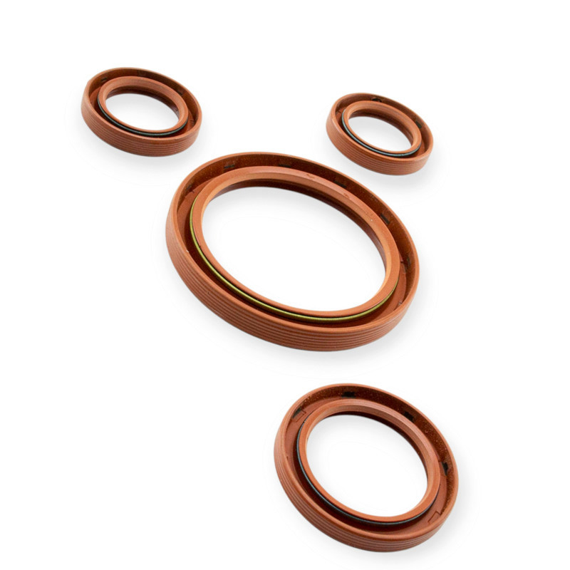 Сальник Ланос 1,4 (к-кт 4 шт) FPM гумовий червоний КРТ коленвала Мукачево - фото 1