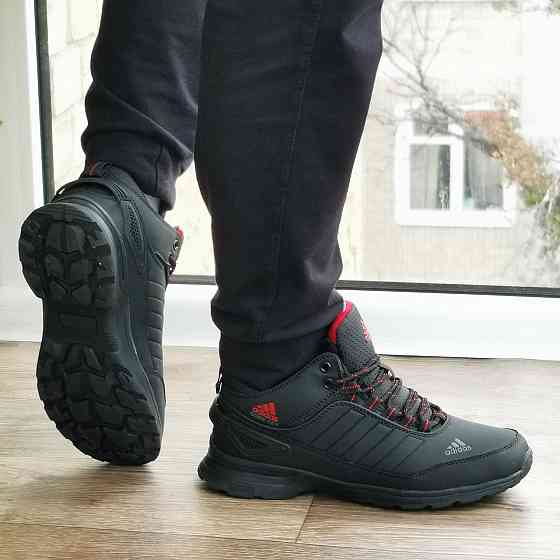 Зимові Кросівки Adidas GORE-TEX Чоловічі Чорні з МЕХОМ Черевики Адідас Гортекс (розміри: 42,43,44) ВідеоОбзор Дніпро