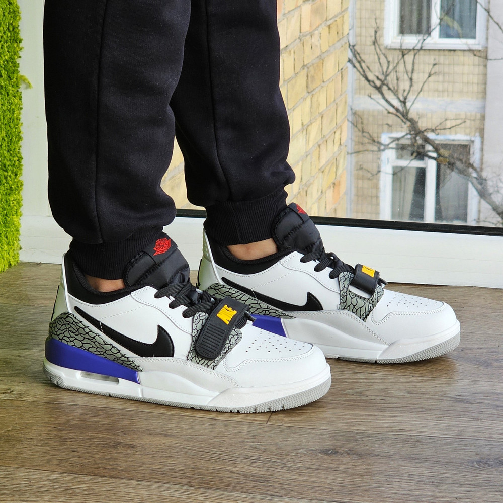 Чоловічі Кросівки Nike Jordan Білі Шкіряні Джордани Найк (розміри: 41,42,43,44,45) Відео Огляд Дніпро - фото 2