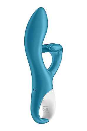 Вібратор-кролик із потрійним відростком Satisfyer Embrace me Turquoise, 2 мотори, діаметр 3,6 см Sex Aura Київ