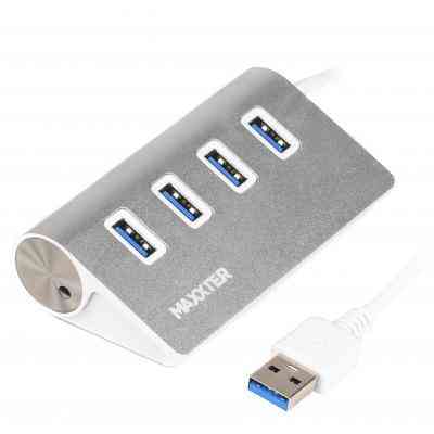 Концентратор Maxxter USB 3.0 Type-A 4 ports silver (HU3A-4P-01) Винница