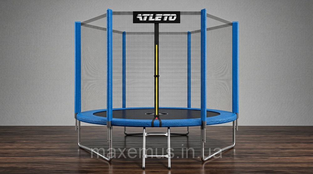 Батут с защитной сеткой и лестницей Atleto 312 см Синий | Детский спортивный батут для улицы и дачи (до 150 кг) Мостиска - изображение 15