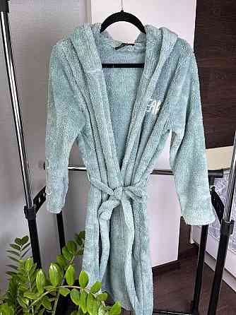 Махровий халат жіночий із капюшоном Бірюзовий L Харків