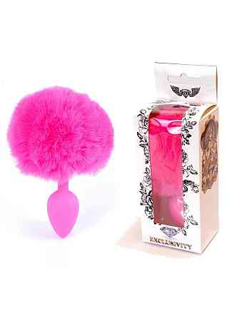 Анальна пробка - Bunny Tail Silicone Pink Plug Pink Sex Aura Київ