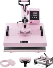 Сервер Prasa termotransferowa 5 w 1 38x38cm do koszulek i kubków - różowa Wysokiej jakości technologia druku Бланк na tekstyliach Київ - фото 1