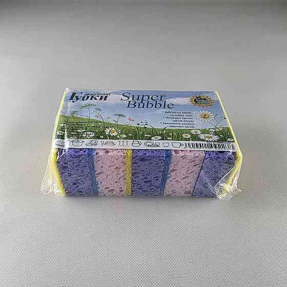 Губка кухонна для посуду 5 шт. Super Bubble (Супер Торба) (1 пачка) Харків