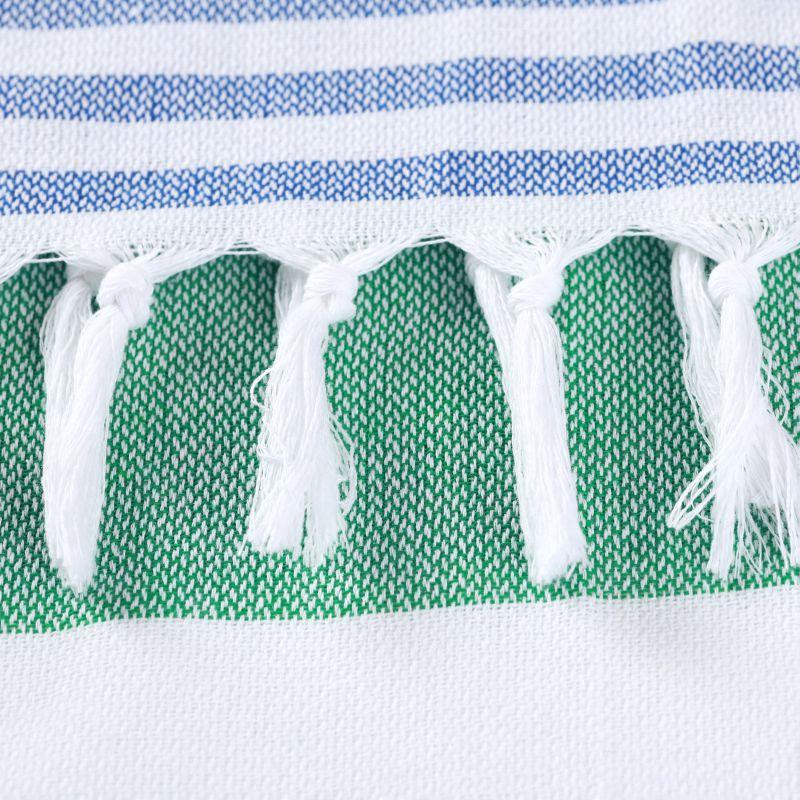 Полотенце пештемаль Lovely Svi хлопковое, пляжное, хамам, spa - XХL 100x180 см Green/Blue Stripes Киев - изображение 7