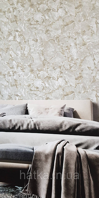 Шпалери вінілові на флізеліні AdaWall Roka 1.06х10 під камінь мармур сірі бежеві золото срібло 3д 23103-3 Київ - фото 1