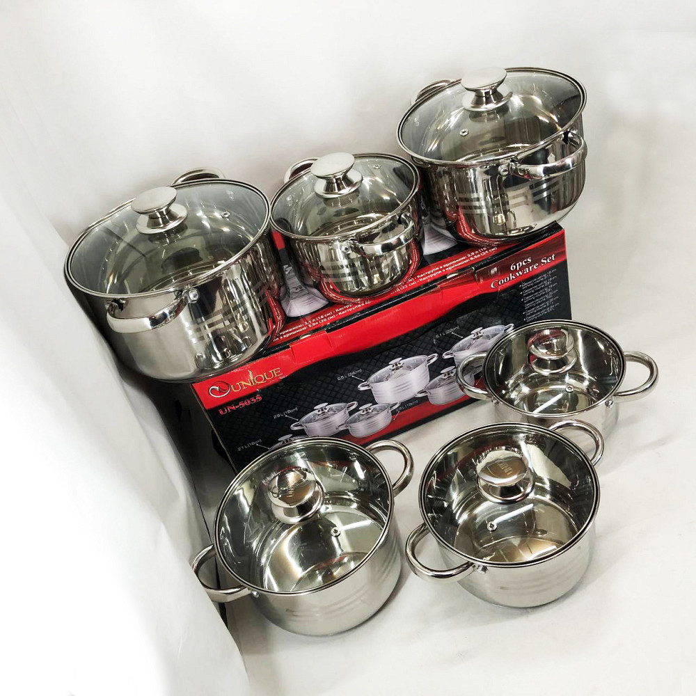 Набор кастрюль с антипригарным дном UNIQUE, Хорошие кастрюли, Набор кастрюль-сотейников AJ-70 Львов - изображение 4