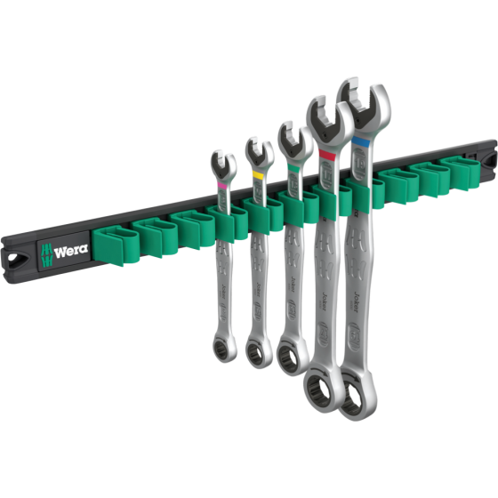 Набір ключів комбінованих Wera з тріскачкою 8-19мм 5шт, на магнітному тримачі, Wera 9631 Magnetic rail 6000 Joker 2 05020015001 Одеса