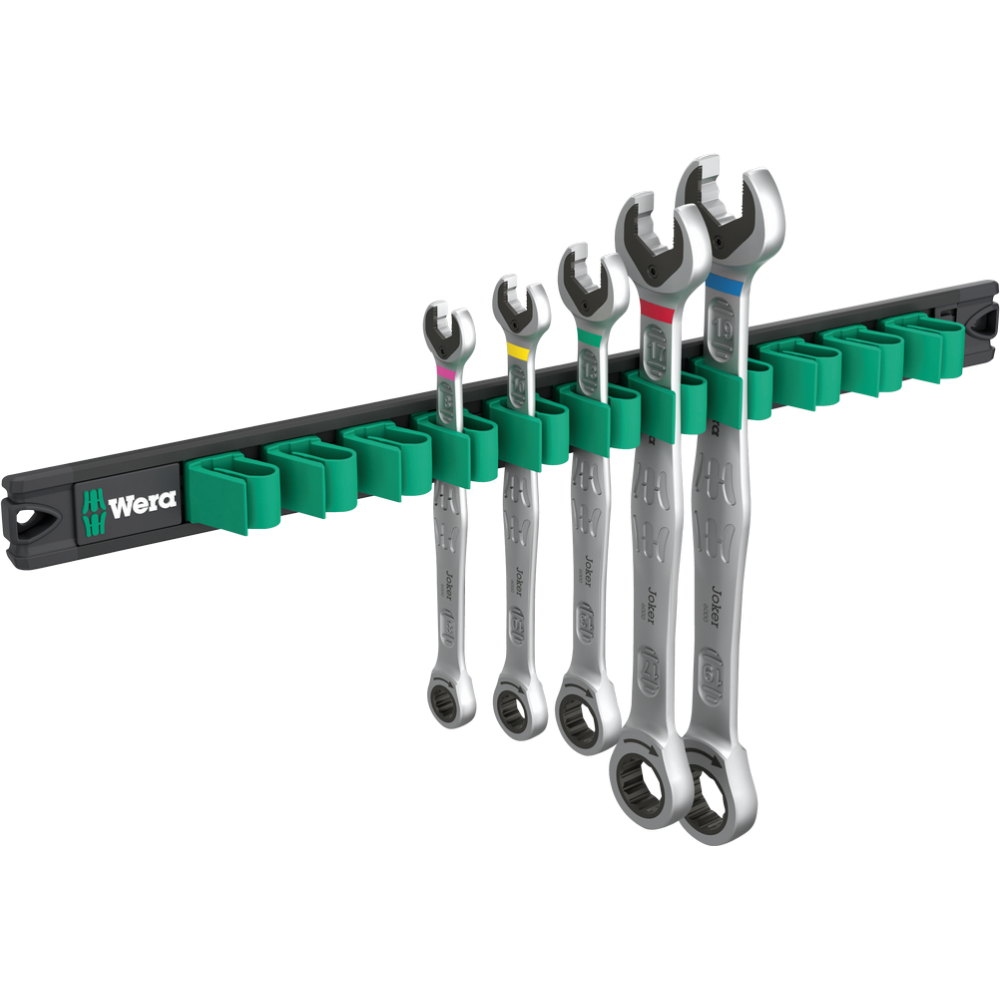 Набор ключей комбинированных Wera с трещеткой 8-19мм 5шт, на магнитном держателе, 9631 Magnetic rail 6000 Joke Одесса - изображение 1
