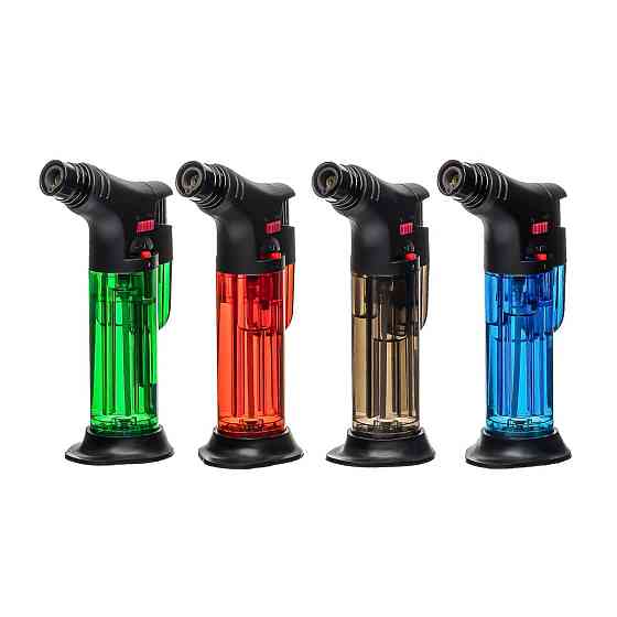 Горелка газовая карманная / Турбо зажигалка / Lighter прозрачная (карамелька) Днепр