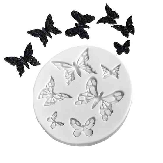 Молд силиконовый Бабочки 83 на 75 мм серый Киев