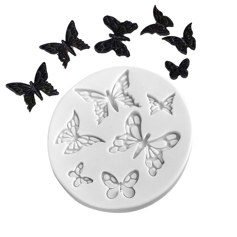 Молд силиконовый Бабочки 83 на 75 мм серый Киев - изображение 4