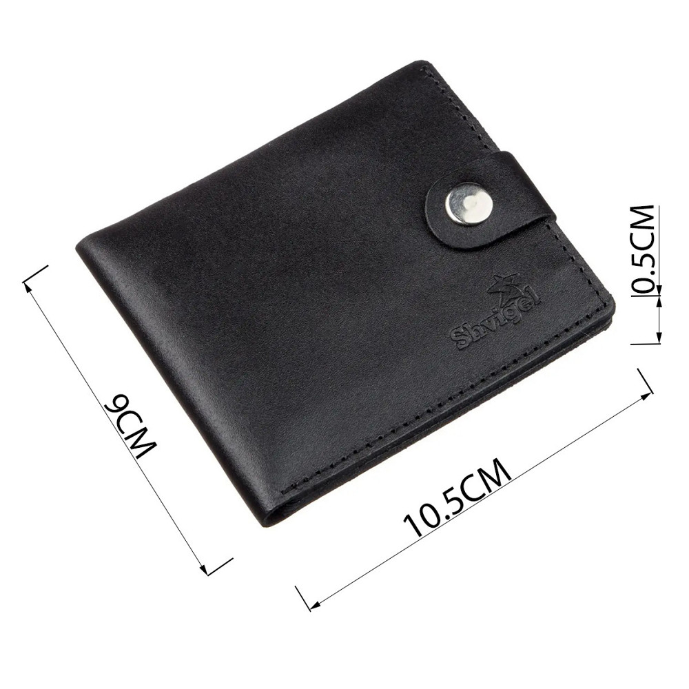 Портмоне горизонтальне чоловіче SHVIGEL 16217 Чорне Київ - фото 4