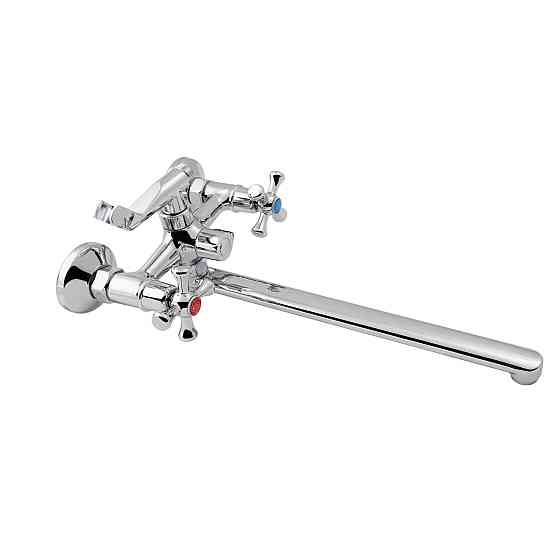 Смеситель для ванны Lidz Lamb 140 с поворотным изливом двухвентильный (c душевым гарнитуром) LDLAM140CRM22144 Chrome Киев