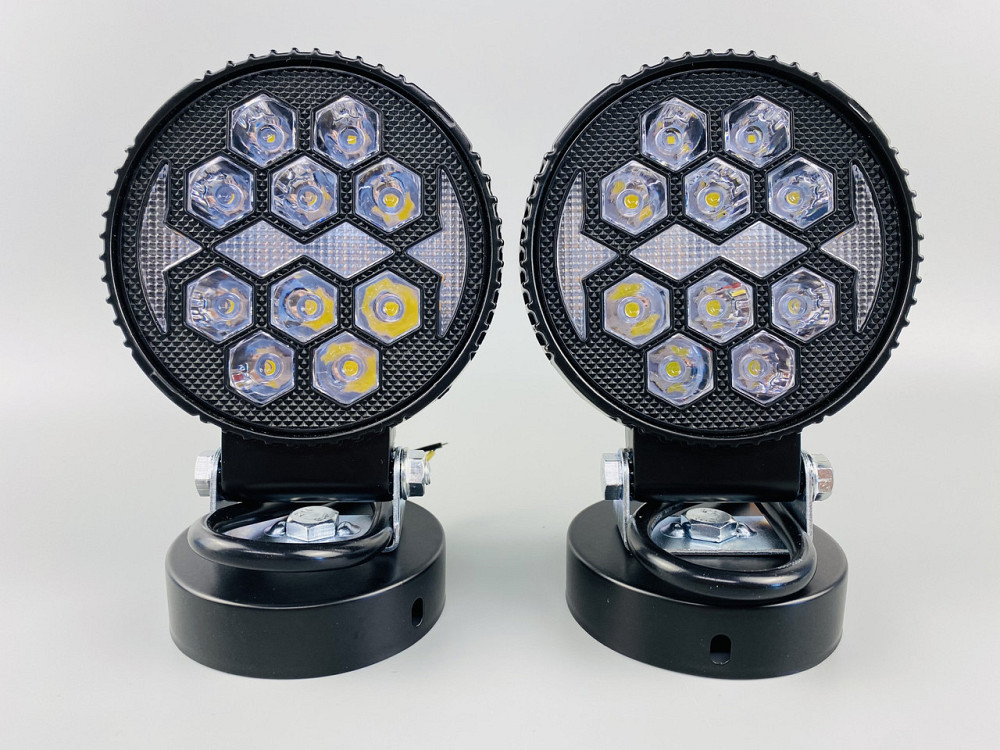 Фара LED кругла 14led chip 9-80V алюмінієвий корпус, кріплення, повітряний клапан Мукачево - фото 7
