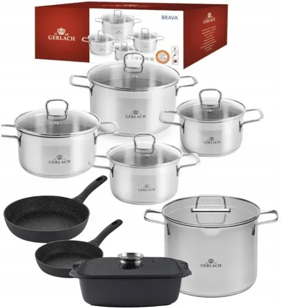 Gerlach Brava Каструлі Całostalowe 8el. + Granitex Каструля 7l (BRAVAGERN12) Киев - изображение 1