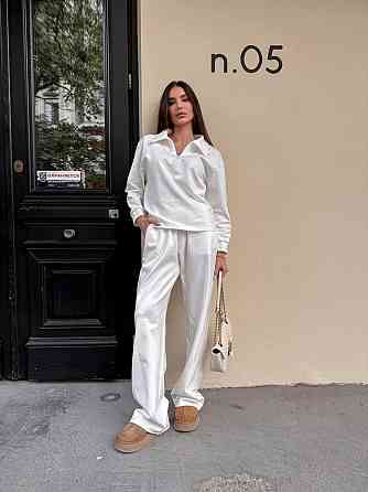 Жіночий базовий прогулянковий костюм на осінь щільний джерсі Білий, 44/46 Одеса