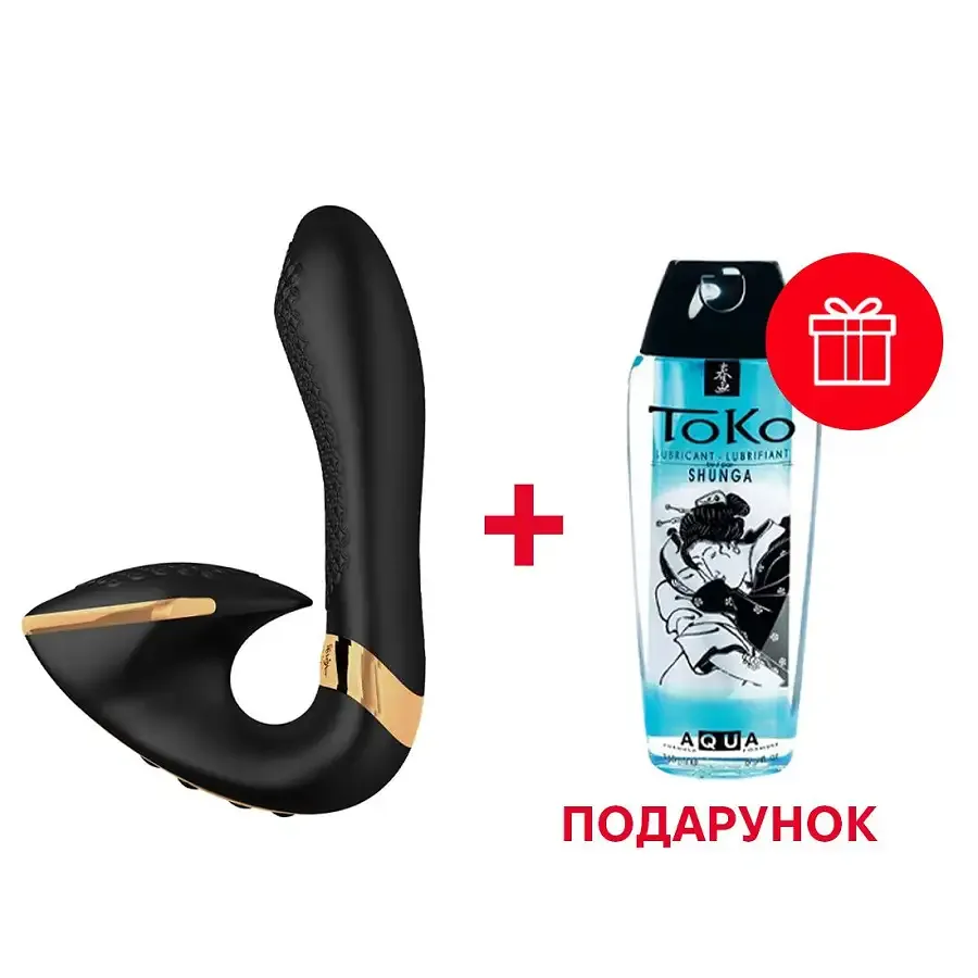 Вагінально-кліторальний вібратор Shunga Soyo Black Львів - фото 1