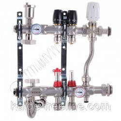 Колектор з триходовим клапаном 1013 нержавіюча сталь в зборі на 2 виходи Харків - фото 1