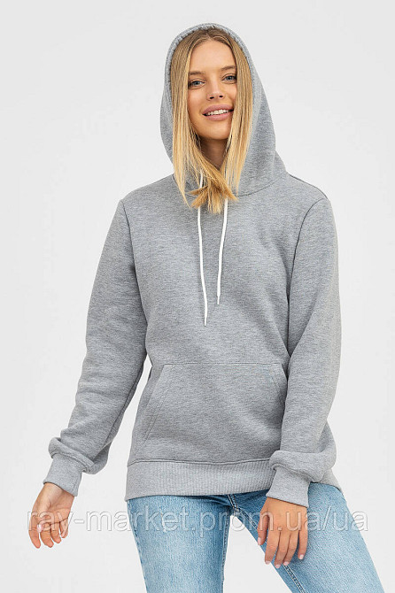 Худі базове утеплене Ray Basic жіноче сірий меланж (U0401W-Grey Heather) XXL Київ - фото 3