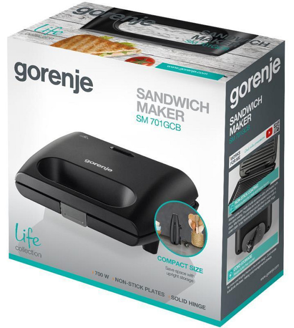Бутербродниця Gorenje SM701GCB Чорний Харків - фото 8