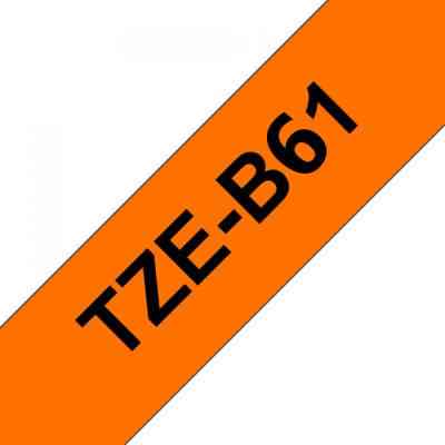 Лента для принтера этикеток UKRMARK B-Fc-TB61P-BK/OR, аналог TZeB61, флуорисцентна, 36мм х 8м, black on orange (900539) Винница