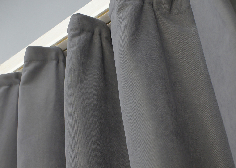 Комплект коротких штор VR-Textil Мікровелюр Petek № 1485ш Сірий 130х170 см 2 шт (35-0211) Київ - фото 8