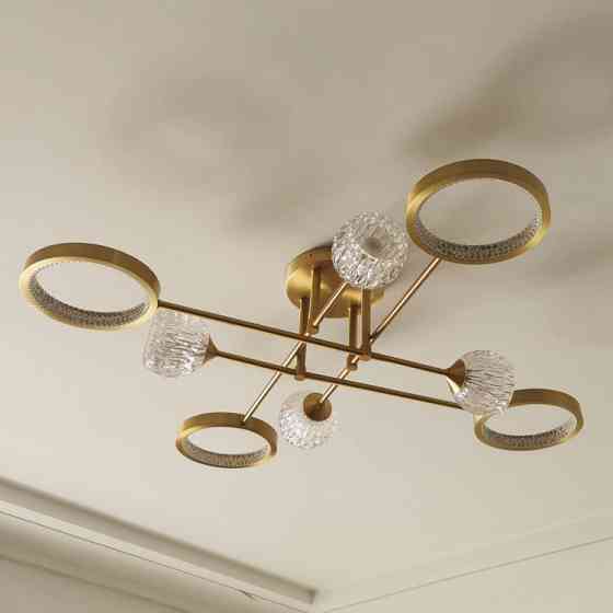 Светодиодная люстра Нептун 8925 (Золотая) на 8 плафонов Винница