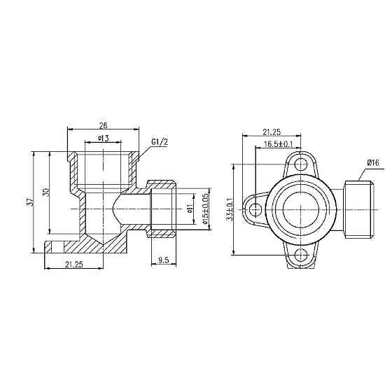 Куточок обтискний Thermo Alliance Forte 16х1/2" ВР SF179W1615 Київ