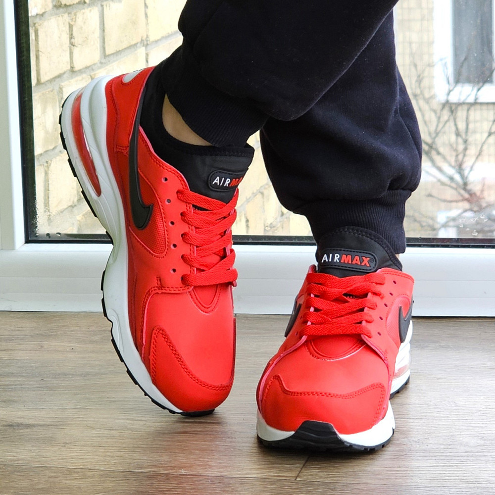 Чоловічі Червоні Кросівки Nike Air Max 93 Шкіряні Найк (розміри: 41,42,43,44,45) Відео Огляд Дніпро - фото 8