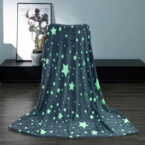 Плед-покрывало Magic Blanket светящееся в темноте (150х100см, микрофибра, звезды) без упаковки Киев