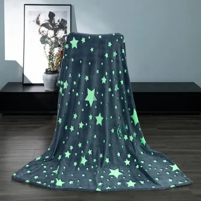 Плед-покрывало Magic Blanket светящееся в темноте (150х100см, микрофибра, звезды) без упаковки Киев - изображение 4