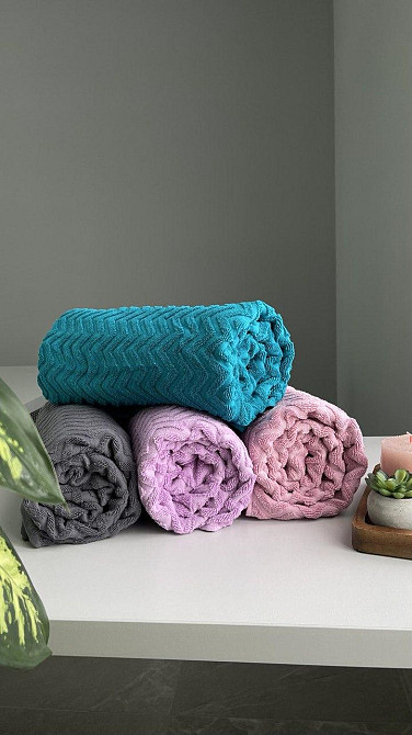 Акция! Полотенце махровое Ideal Textile 100% хлопок, 100х150 см, Узбекистан ліловий Черновцы - изображение 5