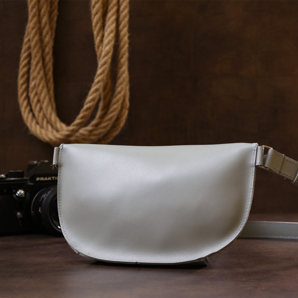 Женская бананка из натуральной кожи Серый (SHVIGEL) Киев - изображение 4