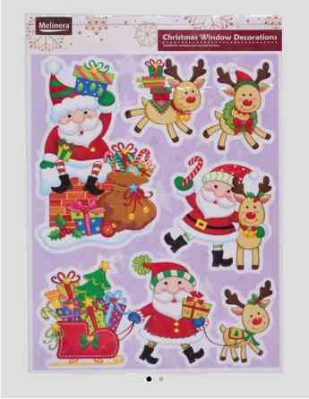 Рождественские наклейки Melinera 39 на 30 см разноцветный Киев