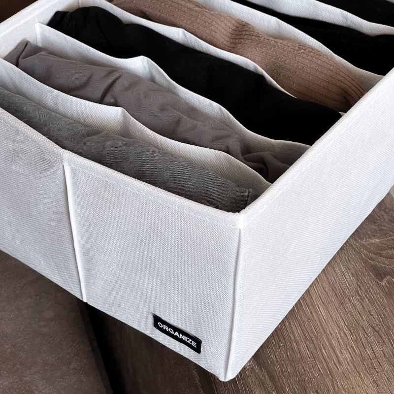 Ящик для зберігання на вісім відділень 40х25х16 см HY-40-white (Білий) Суми - фото 3