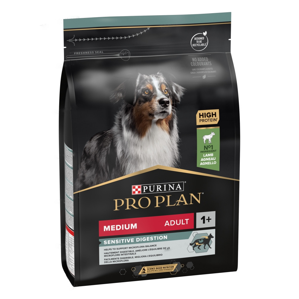 Сухий корм Purina Pro Plan Dog Medium Sensitive Digestion для собак з чутливим травленням з ягням 3 кг Вінниця - фото 1