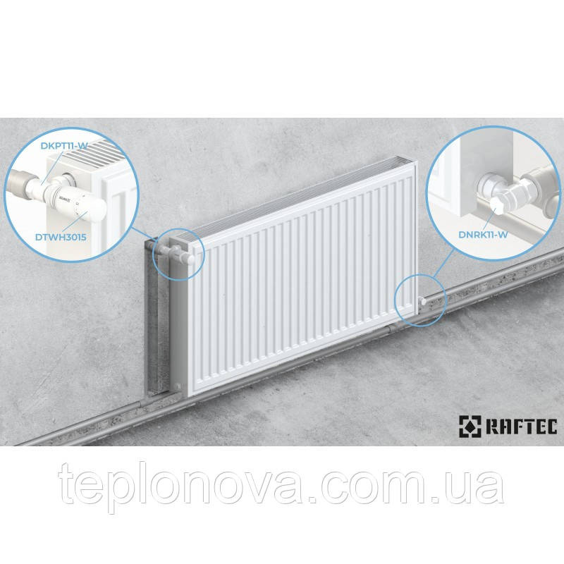 Комплект термостатических клапанов угловой Raftec DKTU11‑W 1/2
