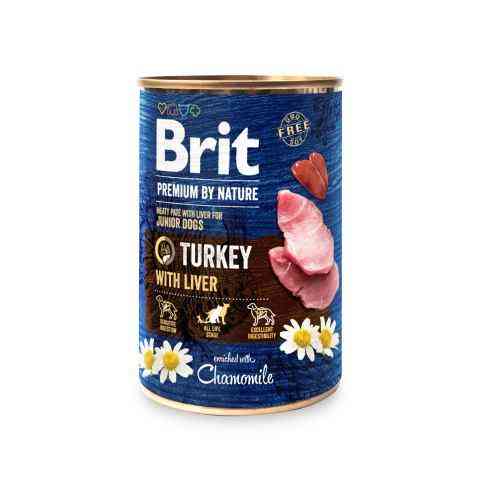 Вологий корм Brit Premium by Nature для собак, індичатина з печінкою, 400 г Київ