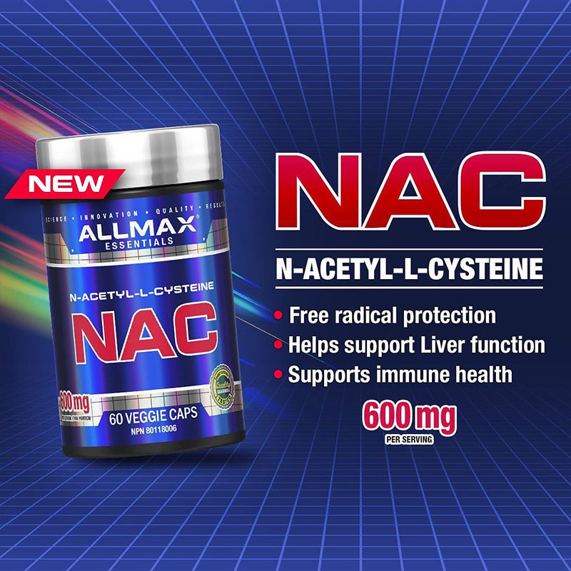 N-ацетилцистеин AllMax Essentials NAC 600 mg 60 Veggie Caps Луцк - изображение 3