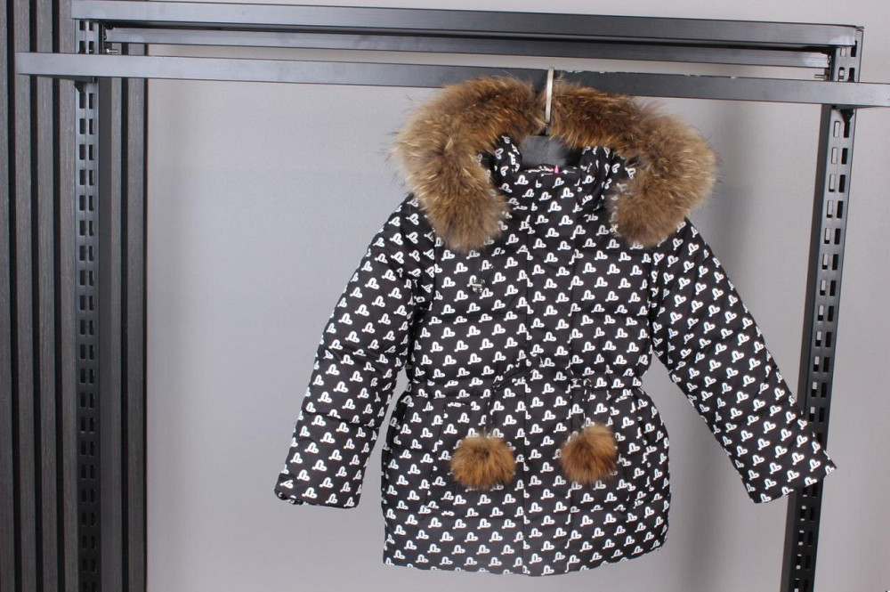 Дитяча зимова куртка для дівчинки натуральне хутро 104,110,116,122,128 Миколаїв - фото 1