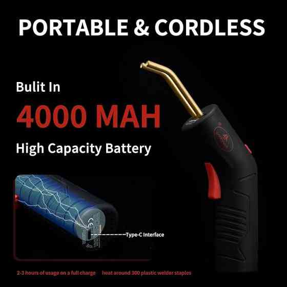 Комплект для ремонта пластиковых деталей (Термостеплер аккумуляторный) AEROPRO A702 Одесса