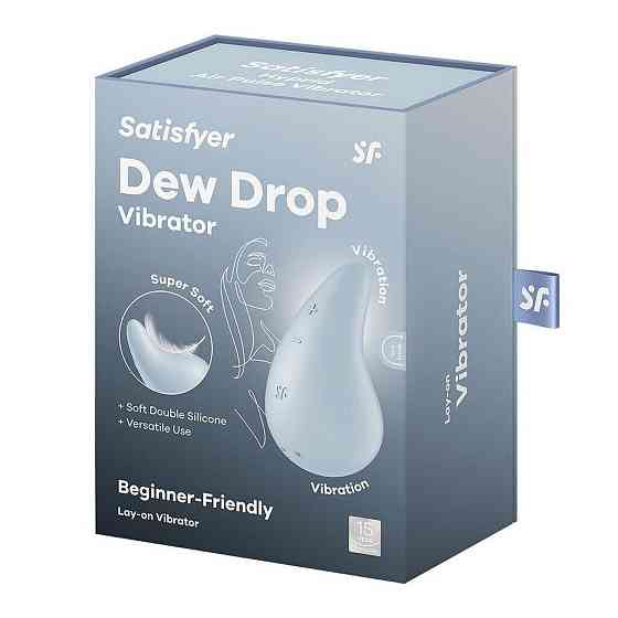 Вибратор для наружной стимуляции Satisfyer Dew Drop Blue, 2 мотора, 12 режимов, мягкий корпус Sex Aura Киев