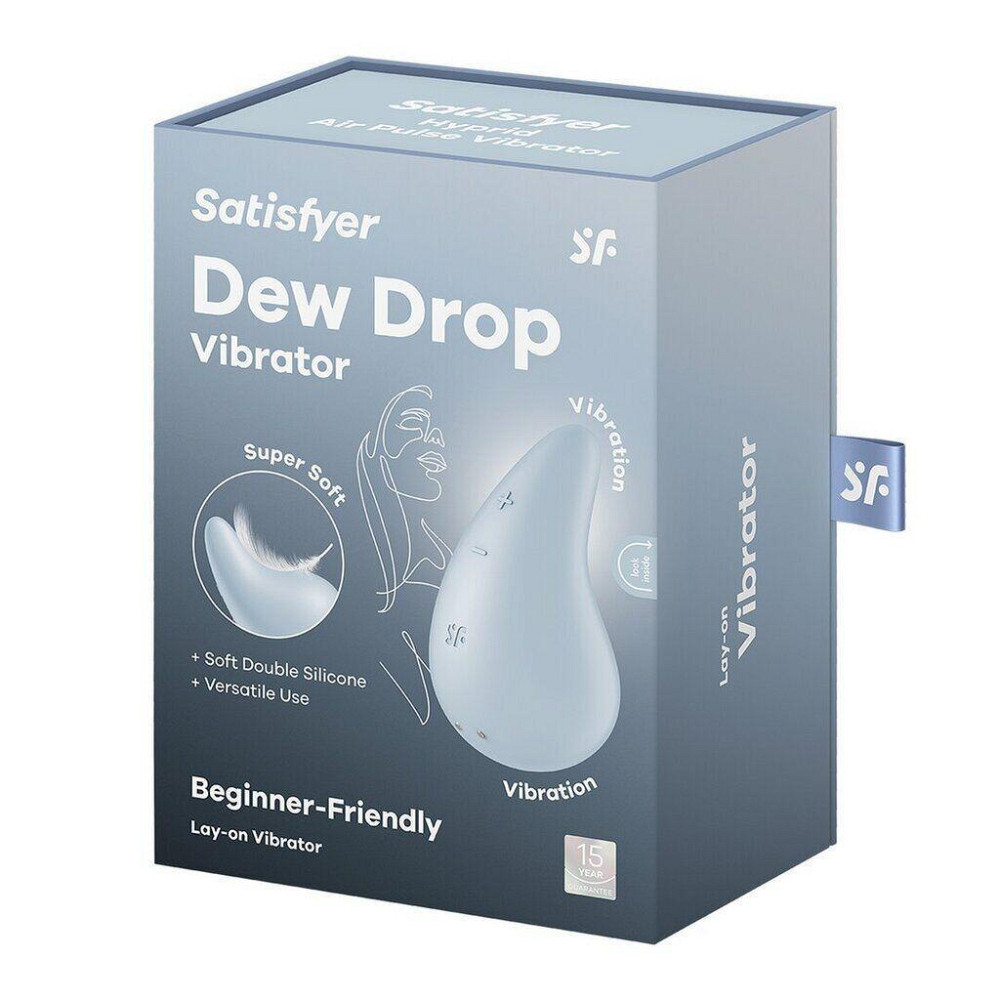 Вибратор для наружной стимуляции Satisfyer Dew Drop Blue, 2 мотора, 12 режимов, мягкий корпус Sex Aura Киев - изображение 6